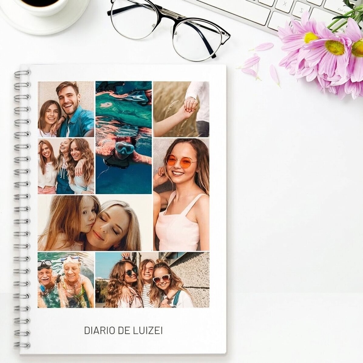 Cuaderno personalizado con 8 fotos y texto - Mejores amigos