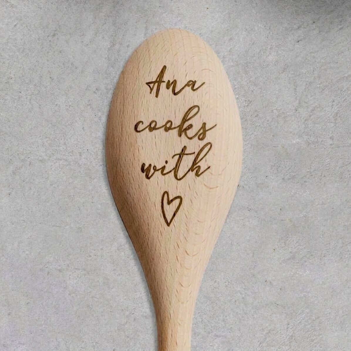 Cuchara de madera personalizada - Cook with love