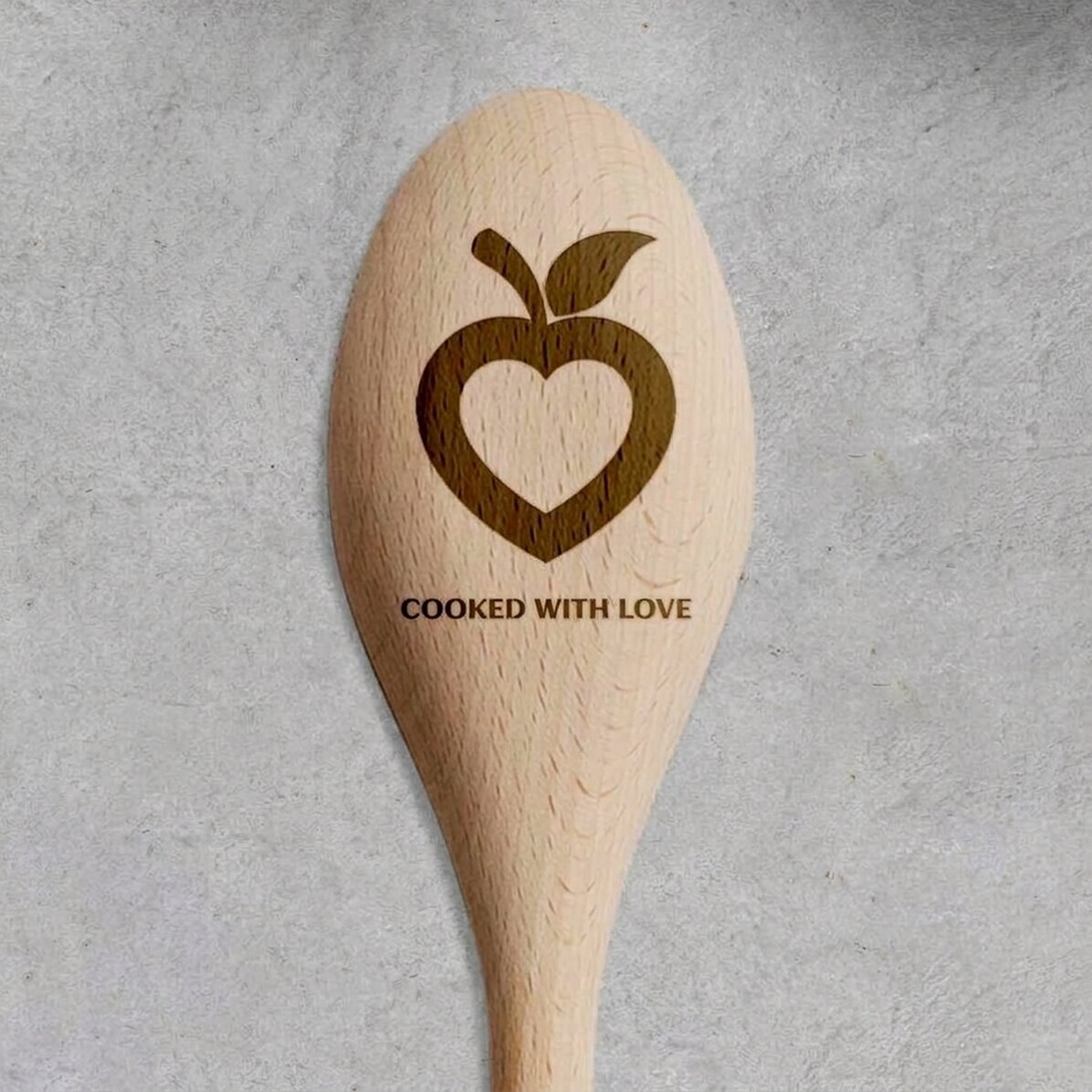 Cuchara de madera personalizada - Cocinado con amor