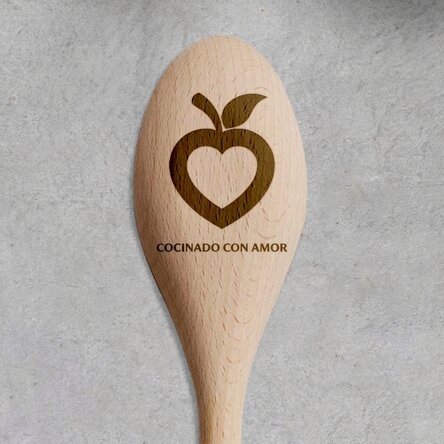 Cuchara de madera personalizada - Cocinado con amor