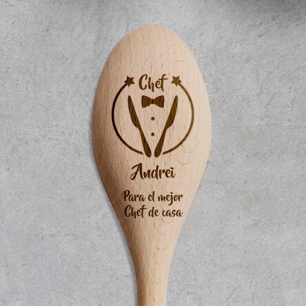 Cuchara de madera personalizada - Chef de cocina
