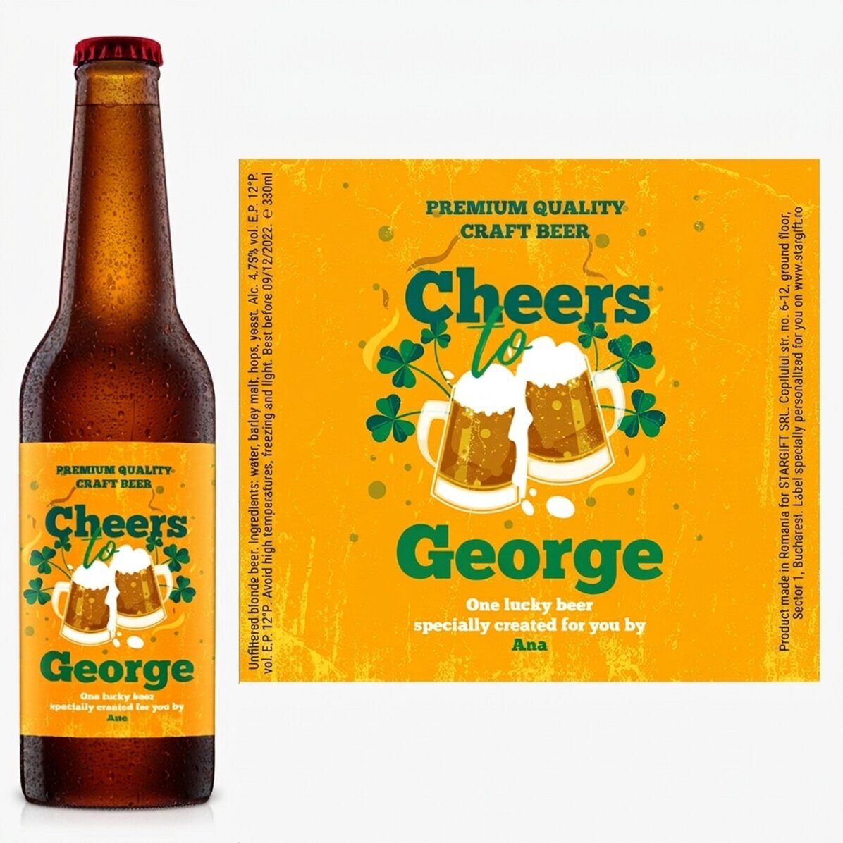 Cerveza personalizada con texto - ¡Salud por...!