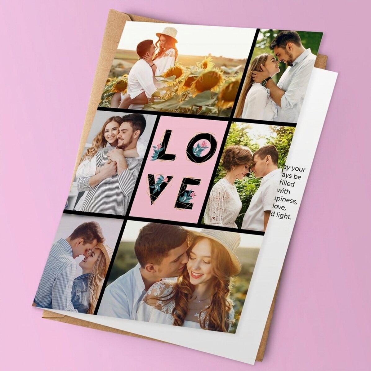 Tarjeta de felicitación personalizada con fotos - Love