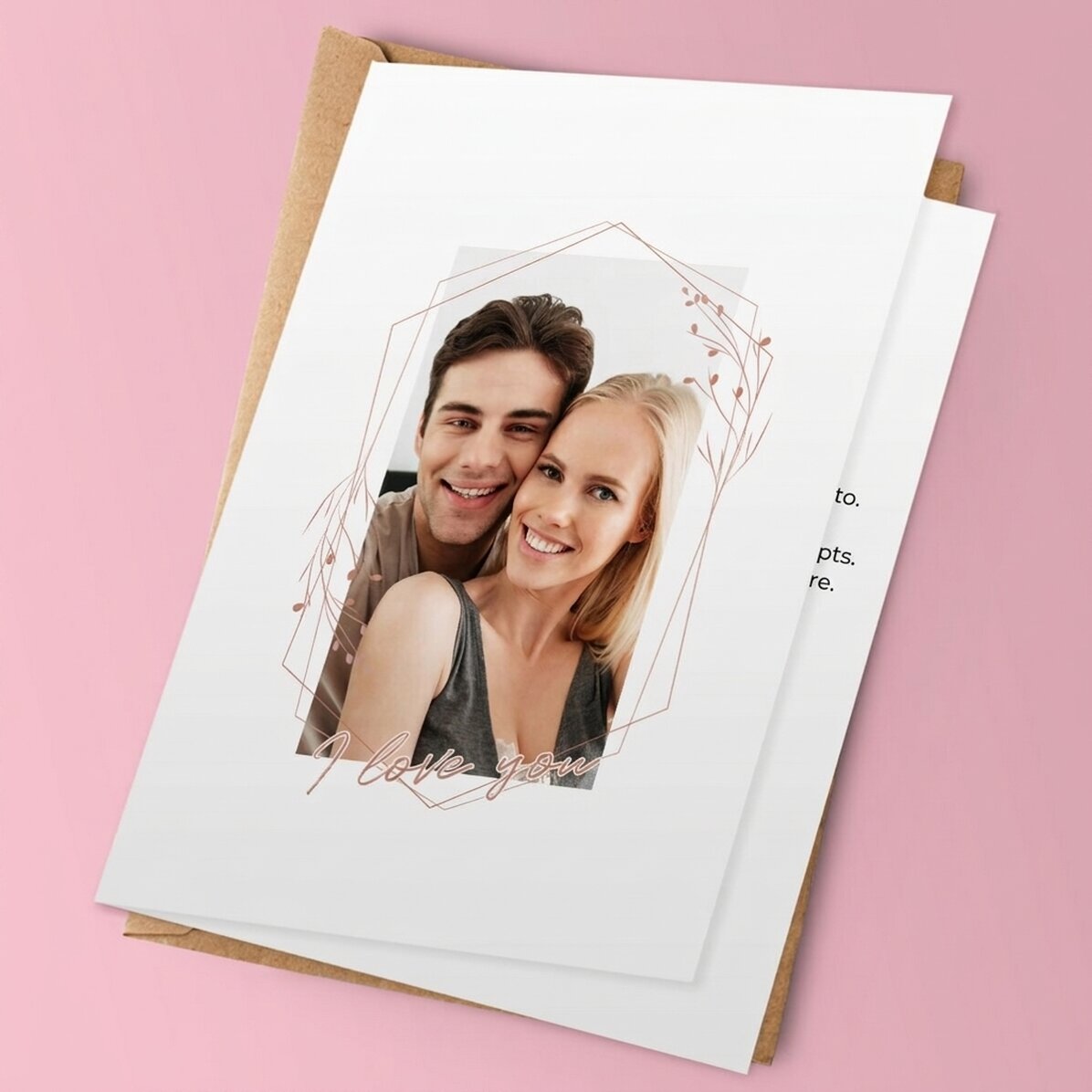 Tarjeta de felicitación personalizada con foto: ¡Te quiero!