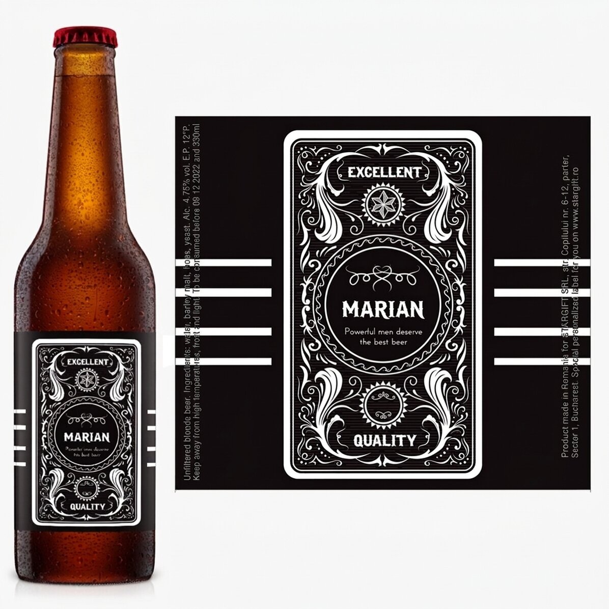 Cerveza personalizada con texto - Western