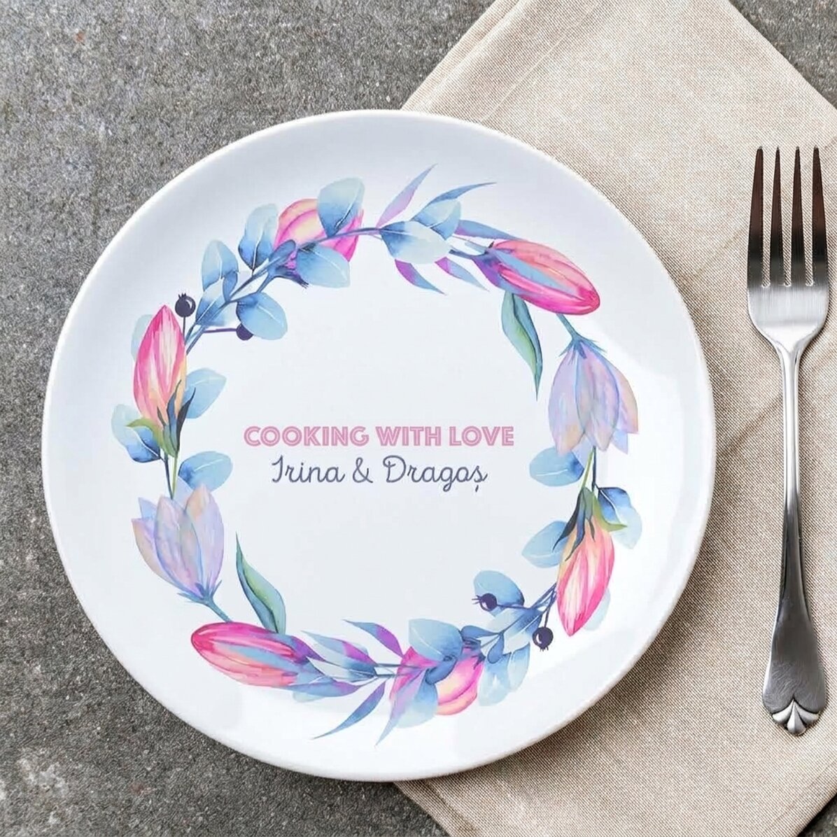 Plato personalizado con texto - Lalele