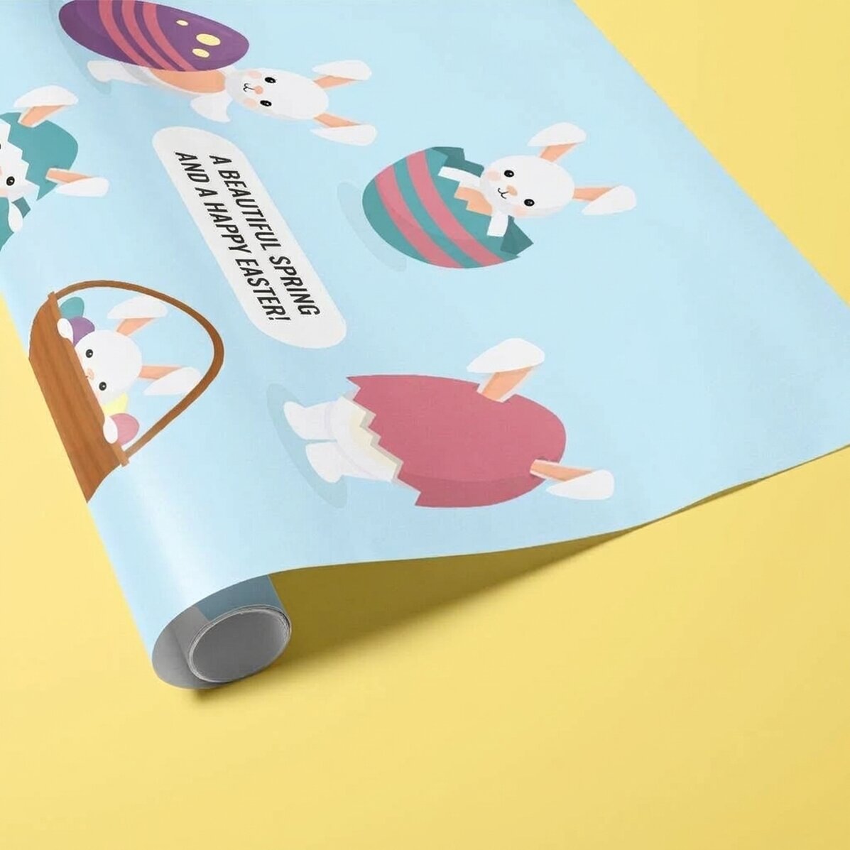 Papel de regalo personalizado con texto: «Conejitos»