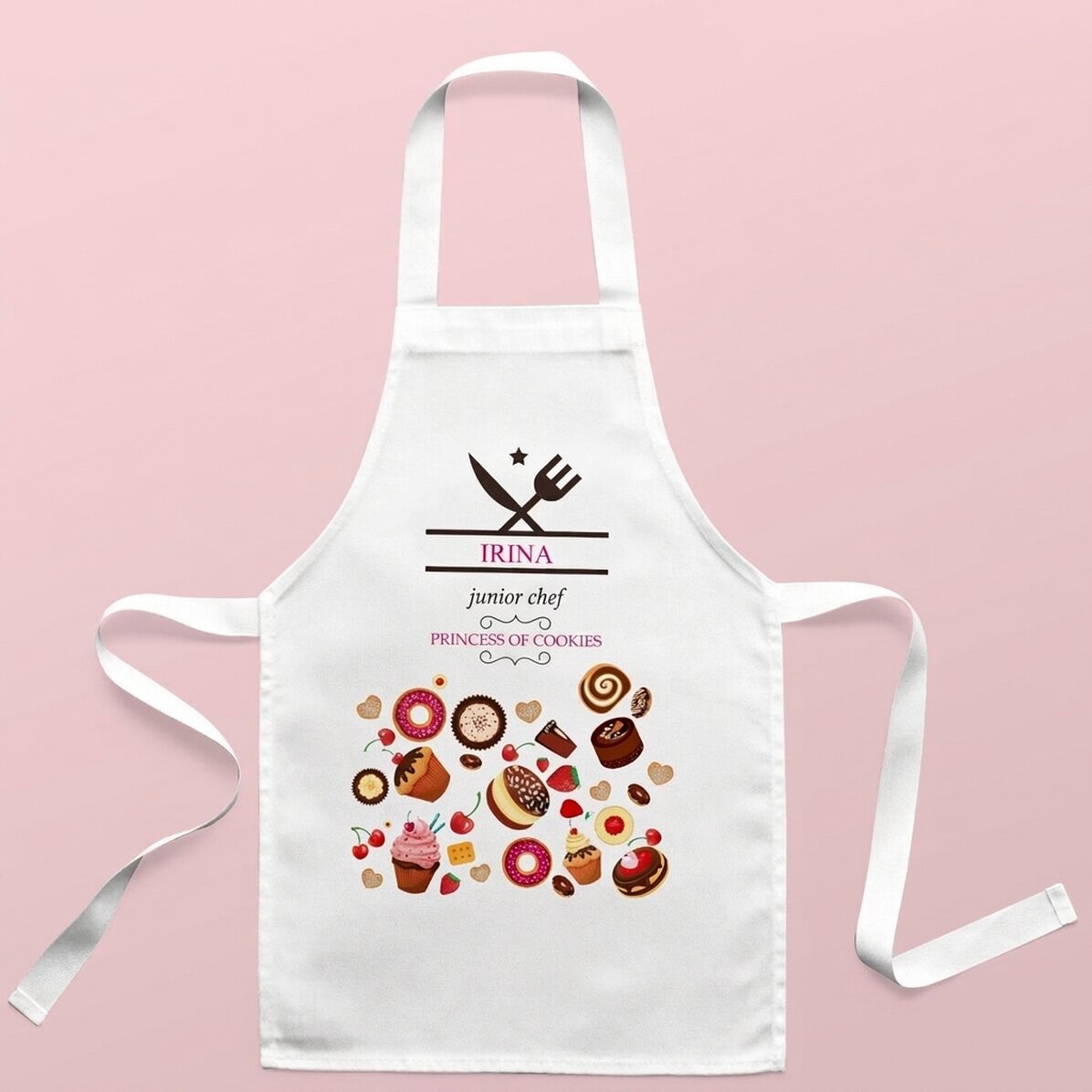 Peto personalizado para niños con texto: «Junior de cocina»