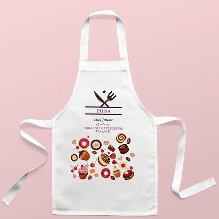 Peto personalizado para niños con texto: «Junior de cocina»