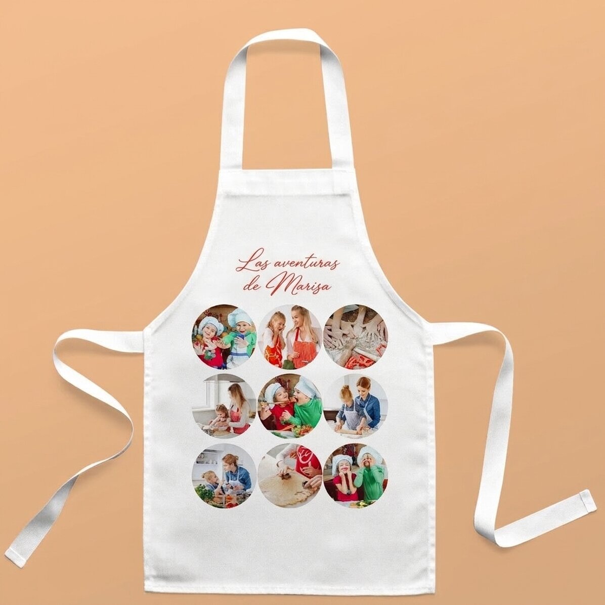 Camiseta personalizada para niños con 9 fotos y texto - Aventuras en la cocina