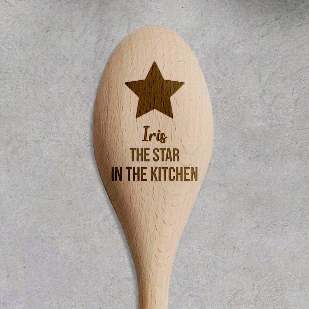 Cuchara de madera personalizada - Star