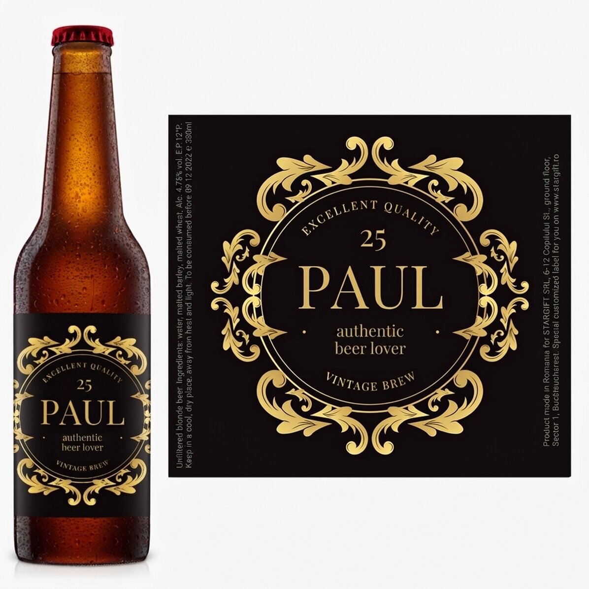 Cerveza personalizada con texto - Amante de la cerveza