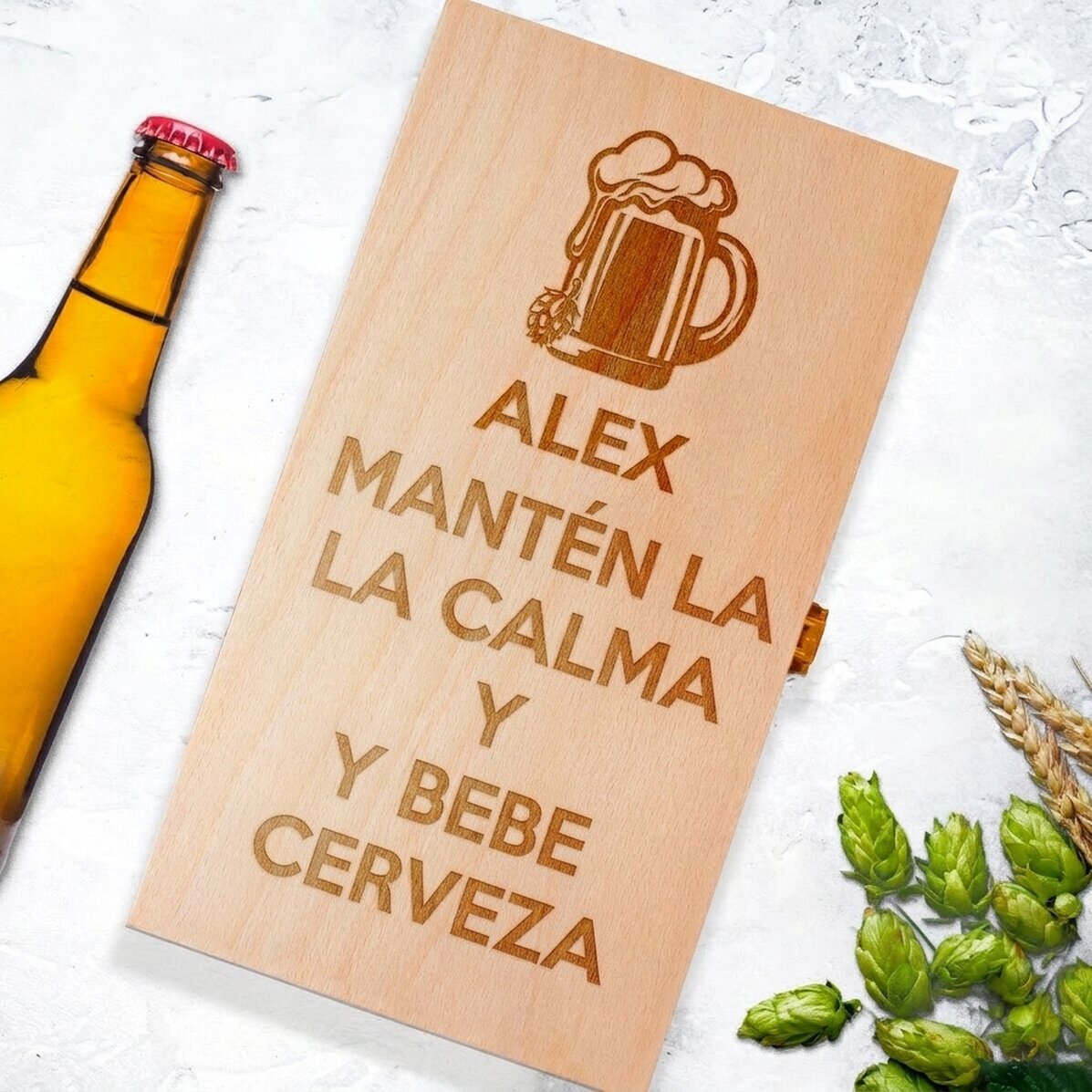 Caja de cerveza personalizada para tres botellas - Keep Calm and Drink Beer