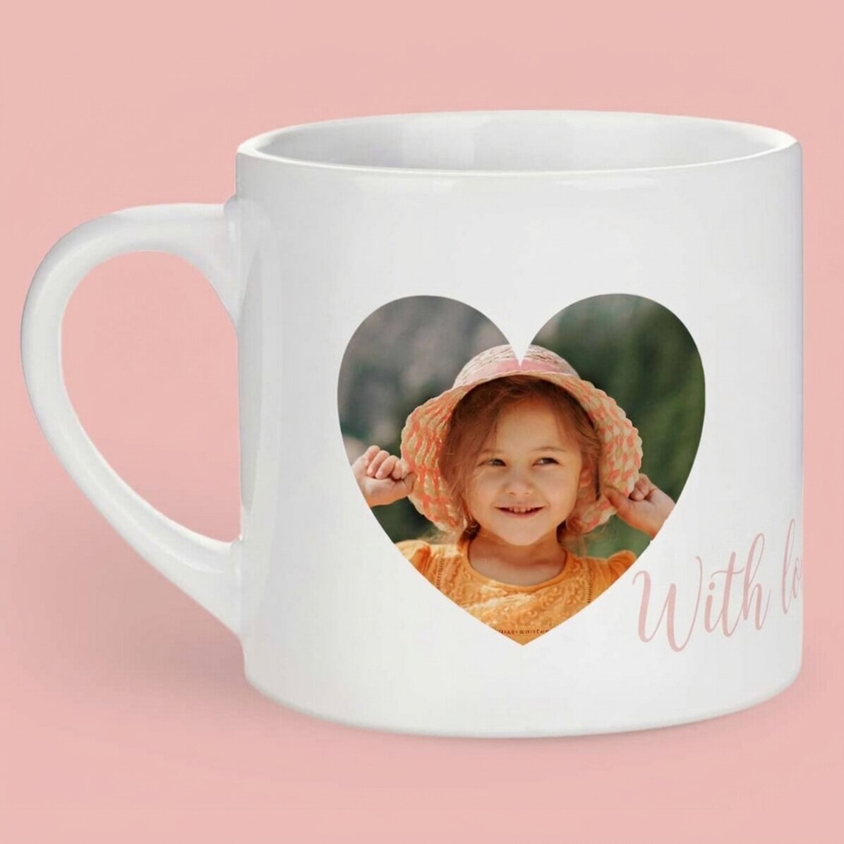 Taza personalizada para niños con una foto y un texto