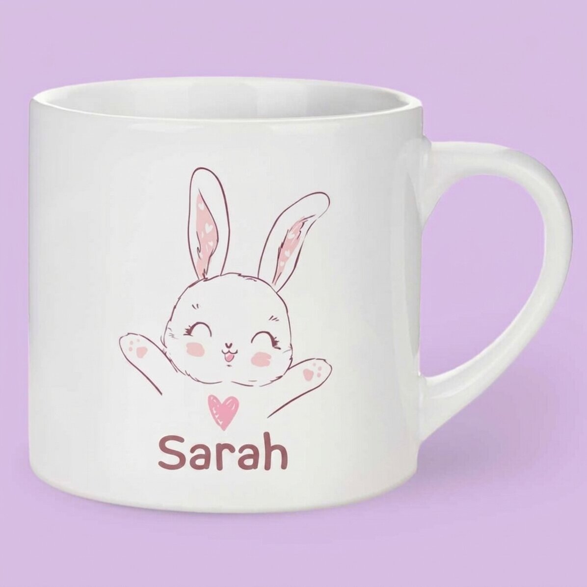 Taza personalizada para niños con texto: «Conejito»