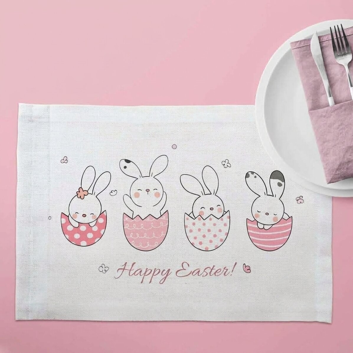 Portaplatos personalizado - Happy bunnies