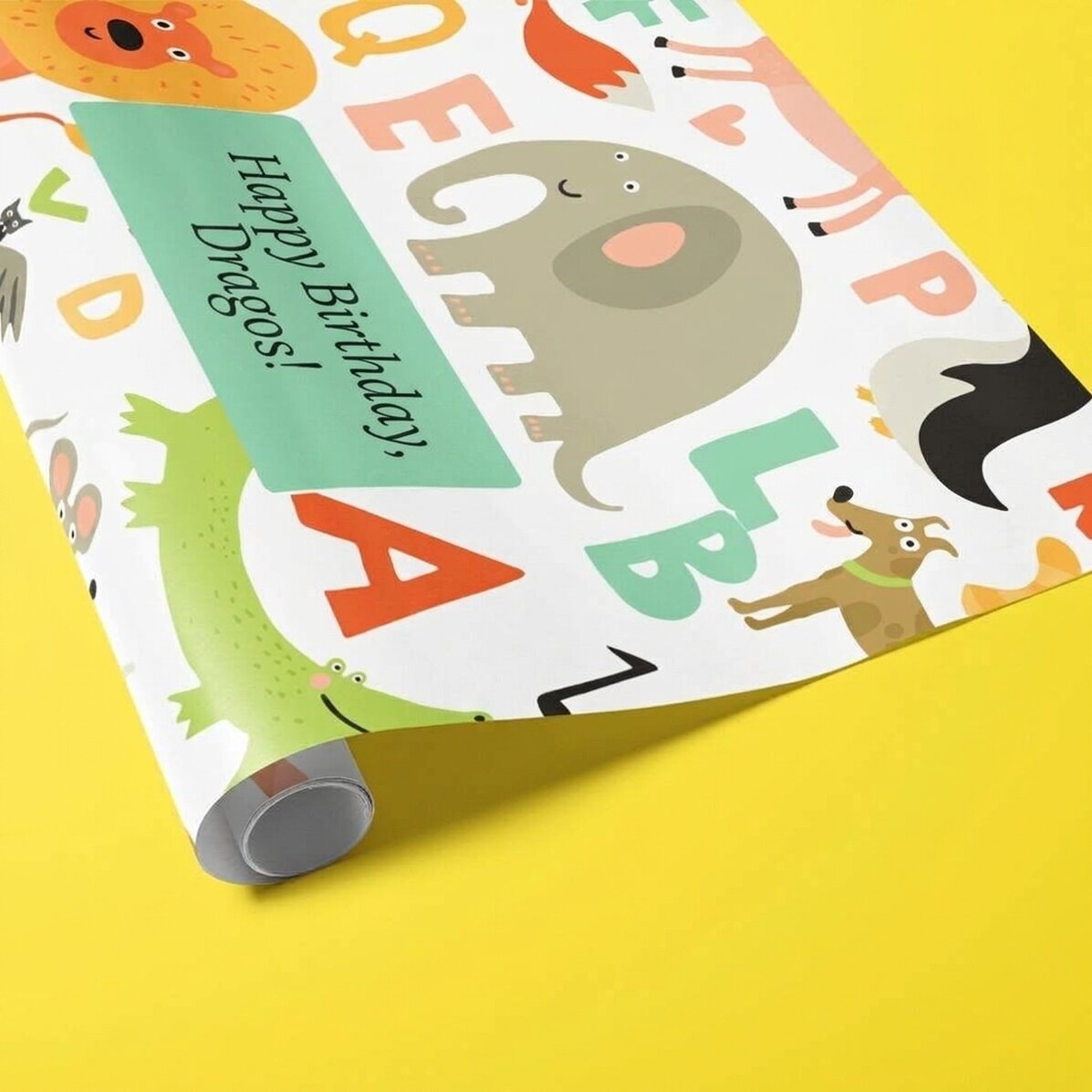 Papel de regalo personalizado con texto - Animalitos