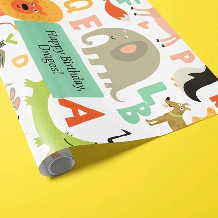 Papel de regalo personalizado con texto - Animalitos