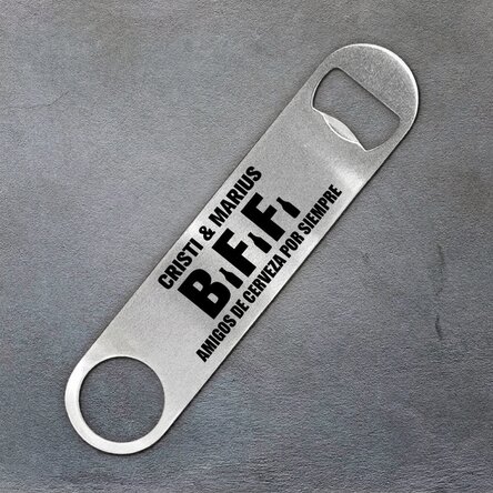 Abridor de cerveza personalizado con texto - BFF