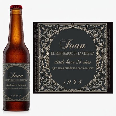 Cerveza personalizada con texto - El emperador de la cerveza
