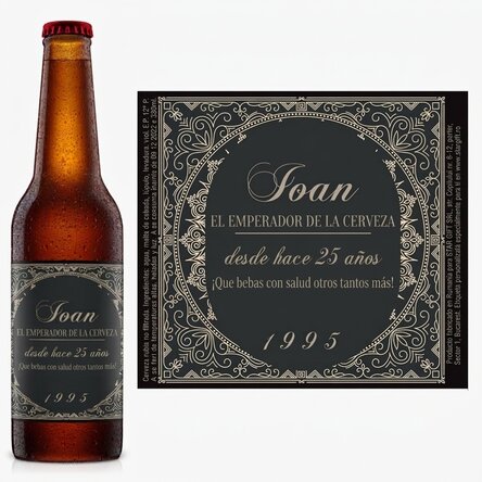 Cerveza personalizada con texto - El emperador de la cerveza