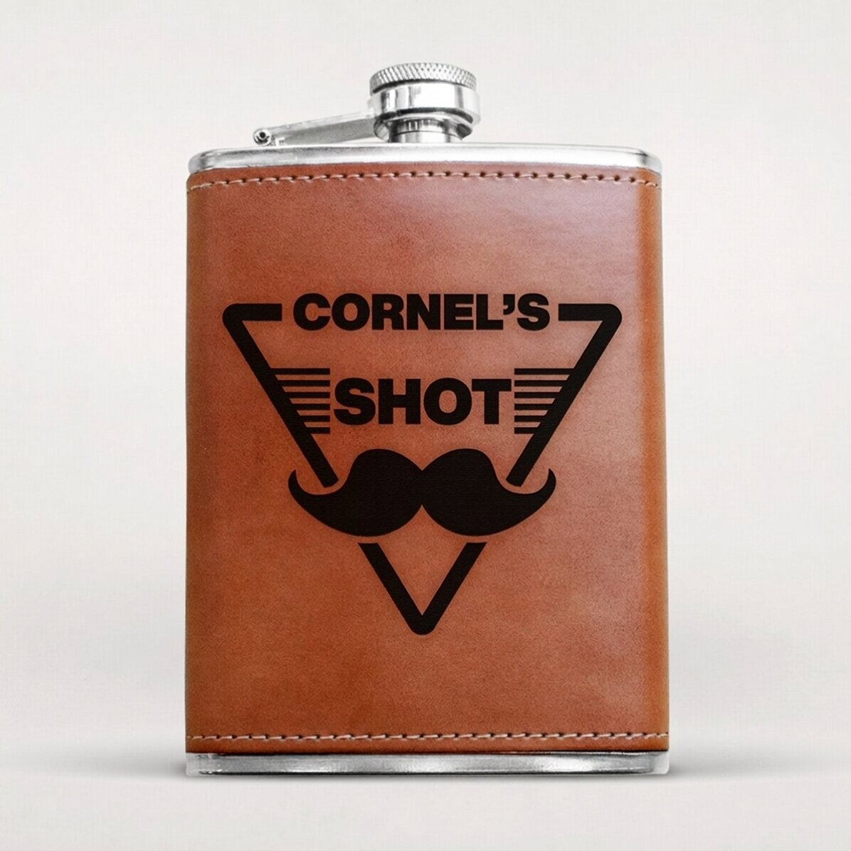 Botella de bolsillo personalizada forrada en piel - Shot