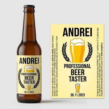 Cerveza personalizada con texto - Beer taster