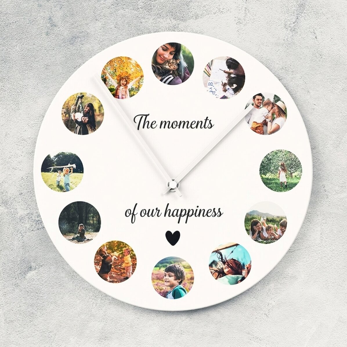 Reloj personalizado con 12 fotos - Nuestros momentos