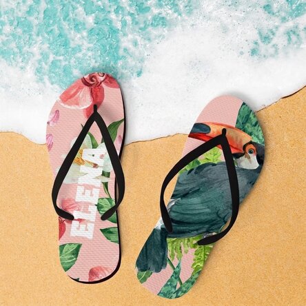 Chanclas personalizadas con texto - Oasis tropical
