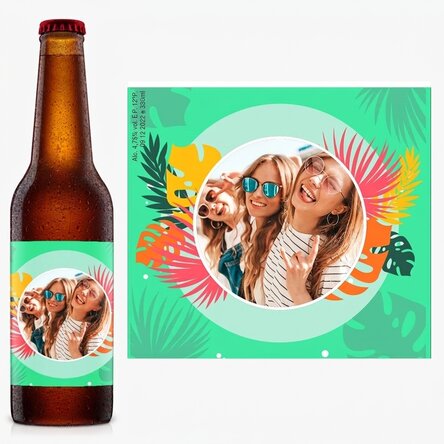 Cerveza personalizada con foto - Verano colorido