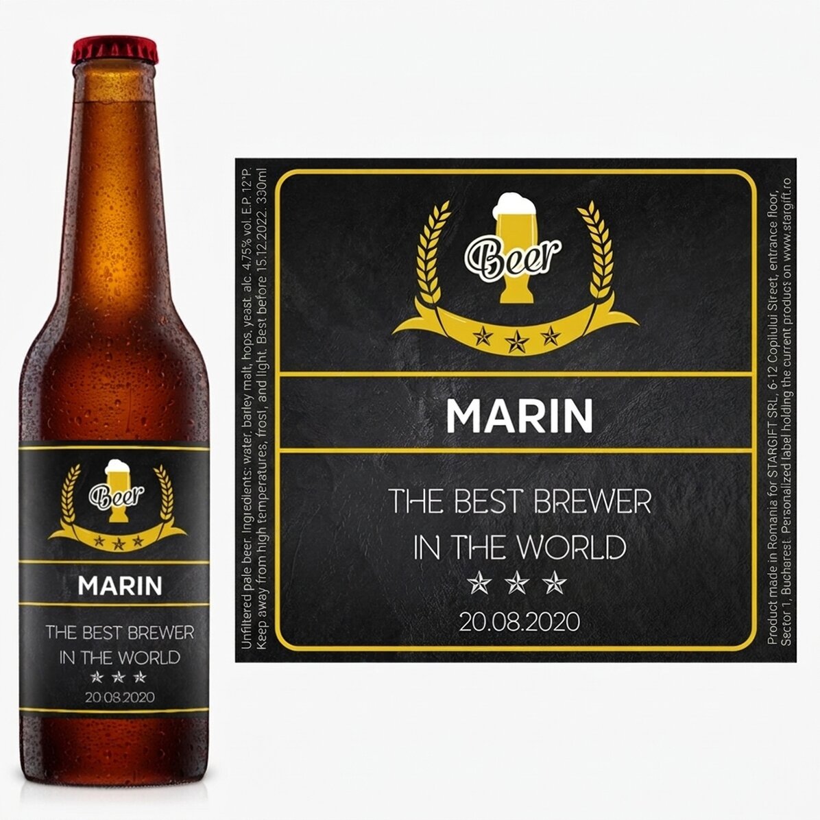 Cerveza personalizada con texto - The best brewer