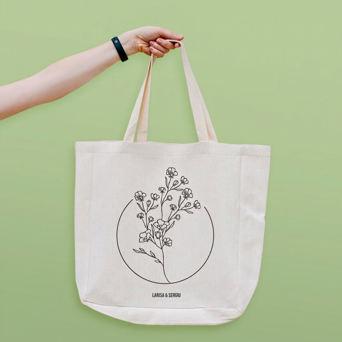 Bolso de playa personalizado con texto - Modelo «Místico»