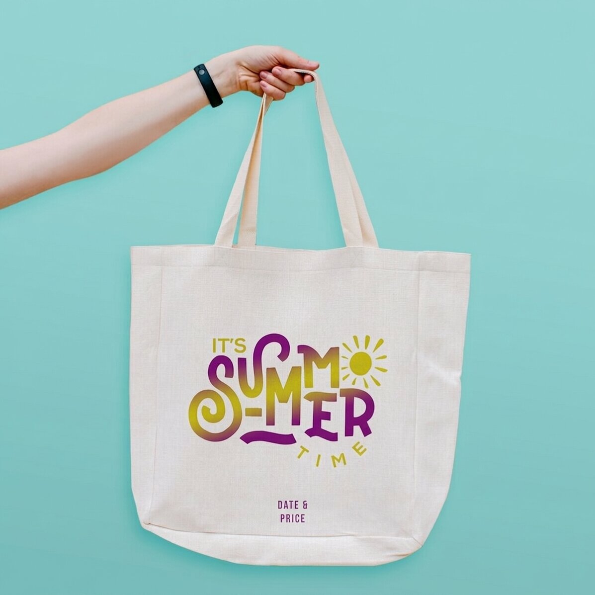 Bolso de playa personalizado con texto: «It