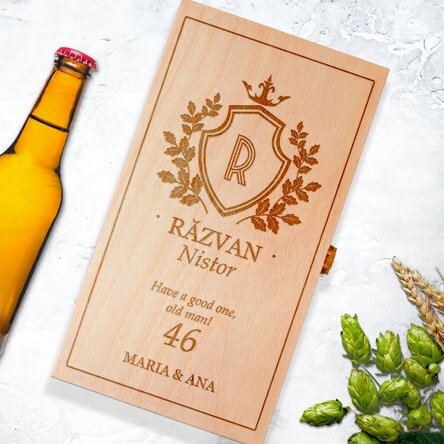 Caja de cerveza personalizada para tres botellas - Blazon