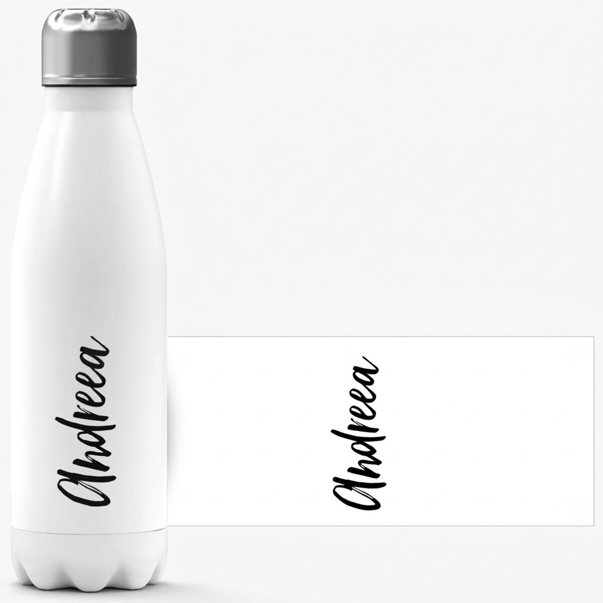 Termo con base blanca personalizado con tu nombre