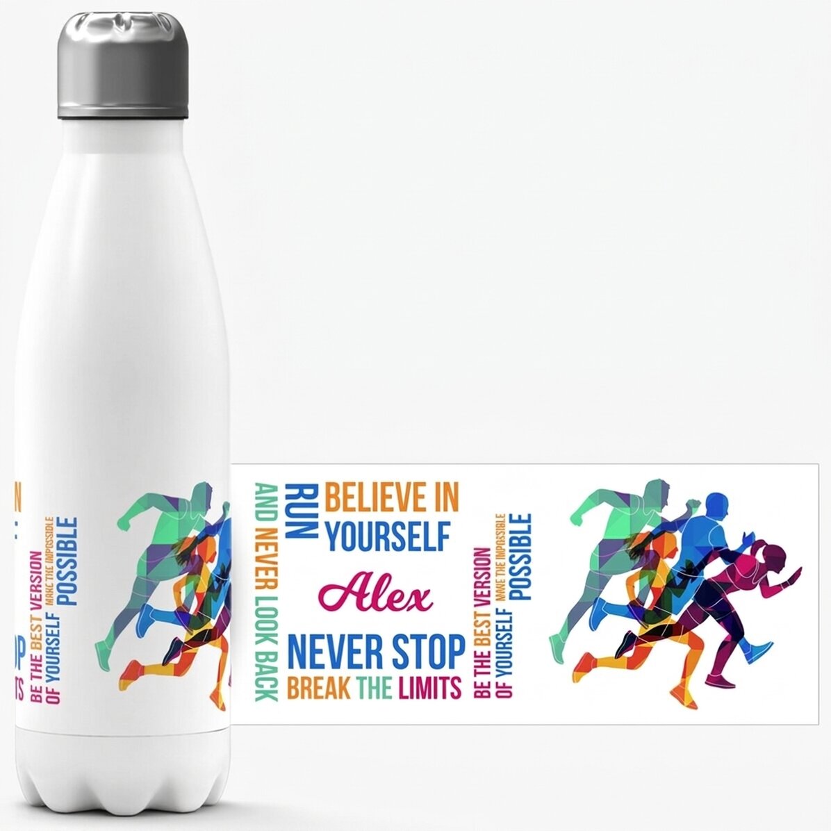 Termo con base blanca personalizado con nombre - Runner