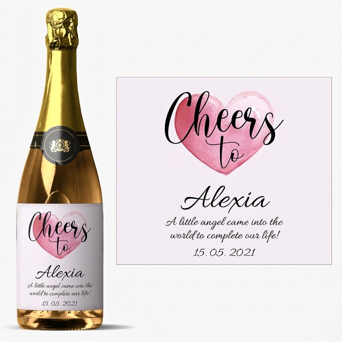 Vino espumoso personalizado con texto - ¡Salud por...!