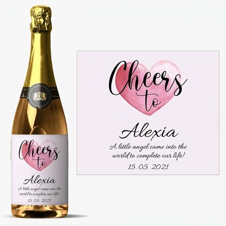 Vino espumoso personalizado con texto - ¡Salud por...!