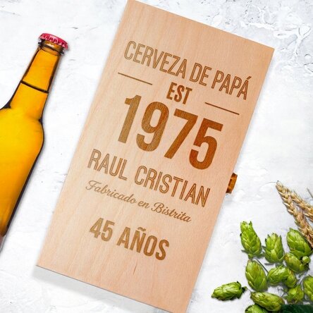 Caja de cerveza personalizada para tres botellas - Fabricada en...