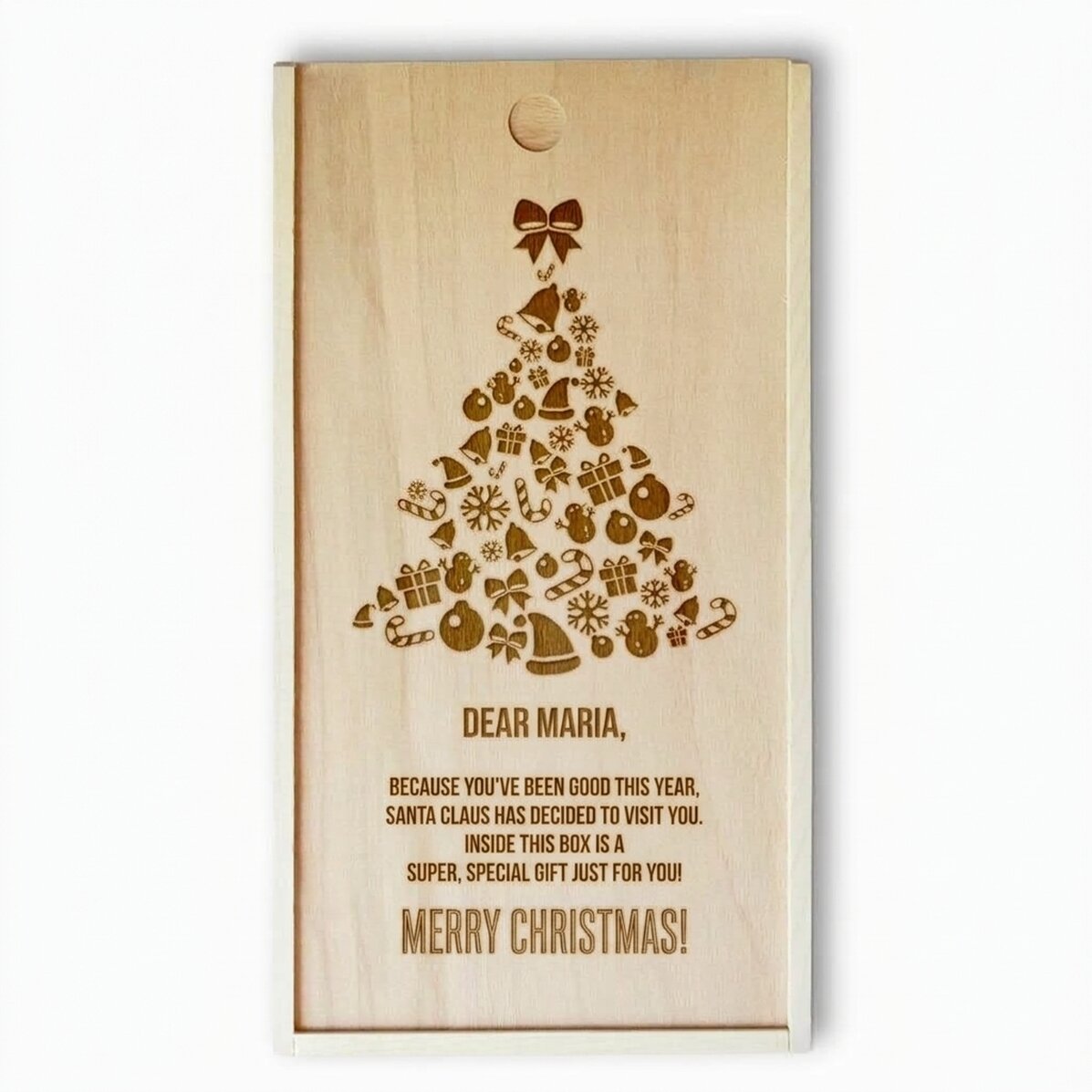 Caja de regalo personalizada de madera - Árbol de Navidad