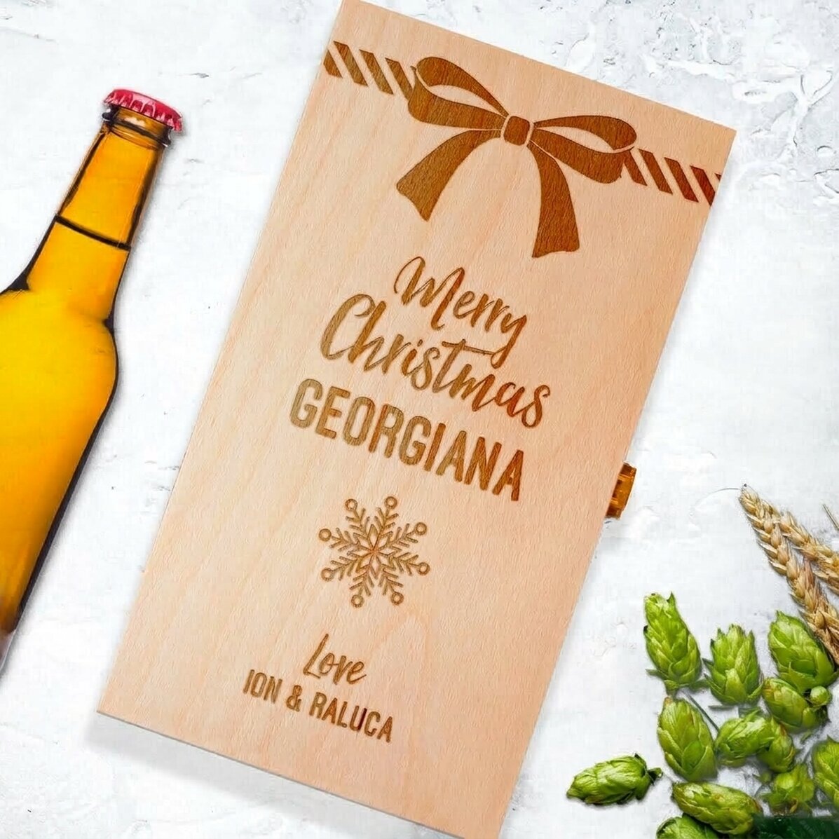 Caja de cerveza personalizada para tres botellas - Regalo