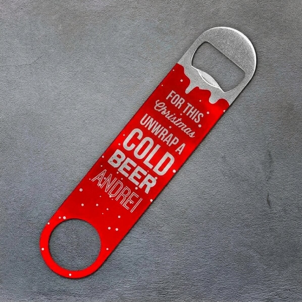 Abridor de cerveza personalizado con texto - This Christmas