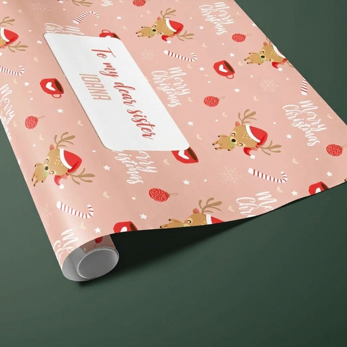 Papel de regalo personalizado con texto enmarcado - Sweet Christmas