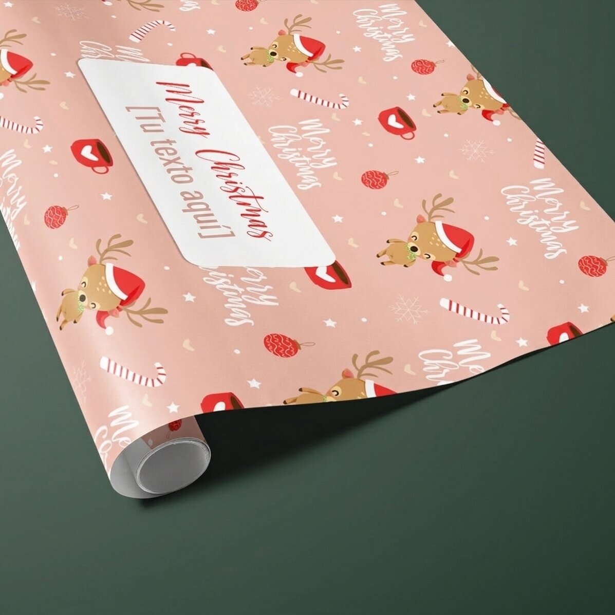 Papel de regalo personalizado con texto enmarcado - Sweet Christmas