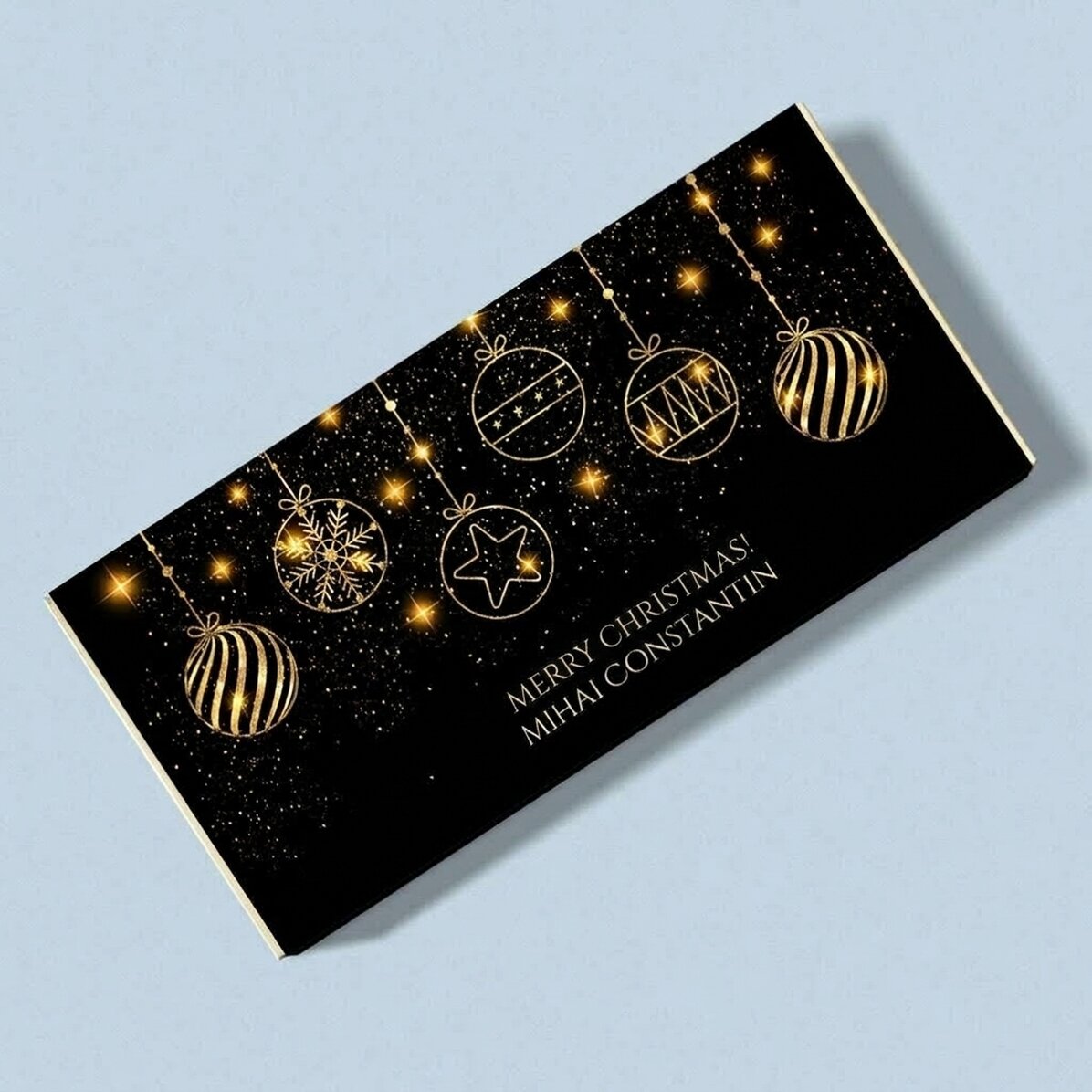 Chocolate personalizado con nombre y mensaje - Gold Christmas