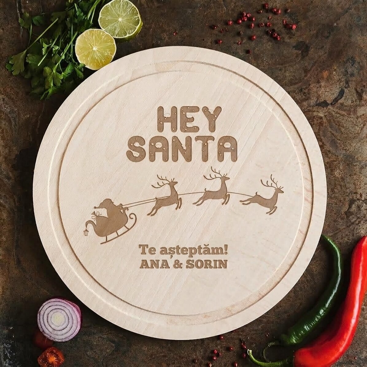 Cortador redondo personalizado - Hey Santa