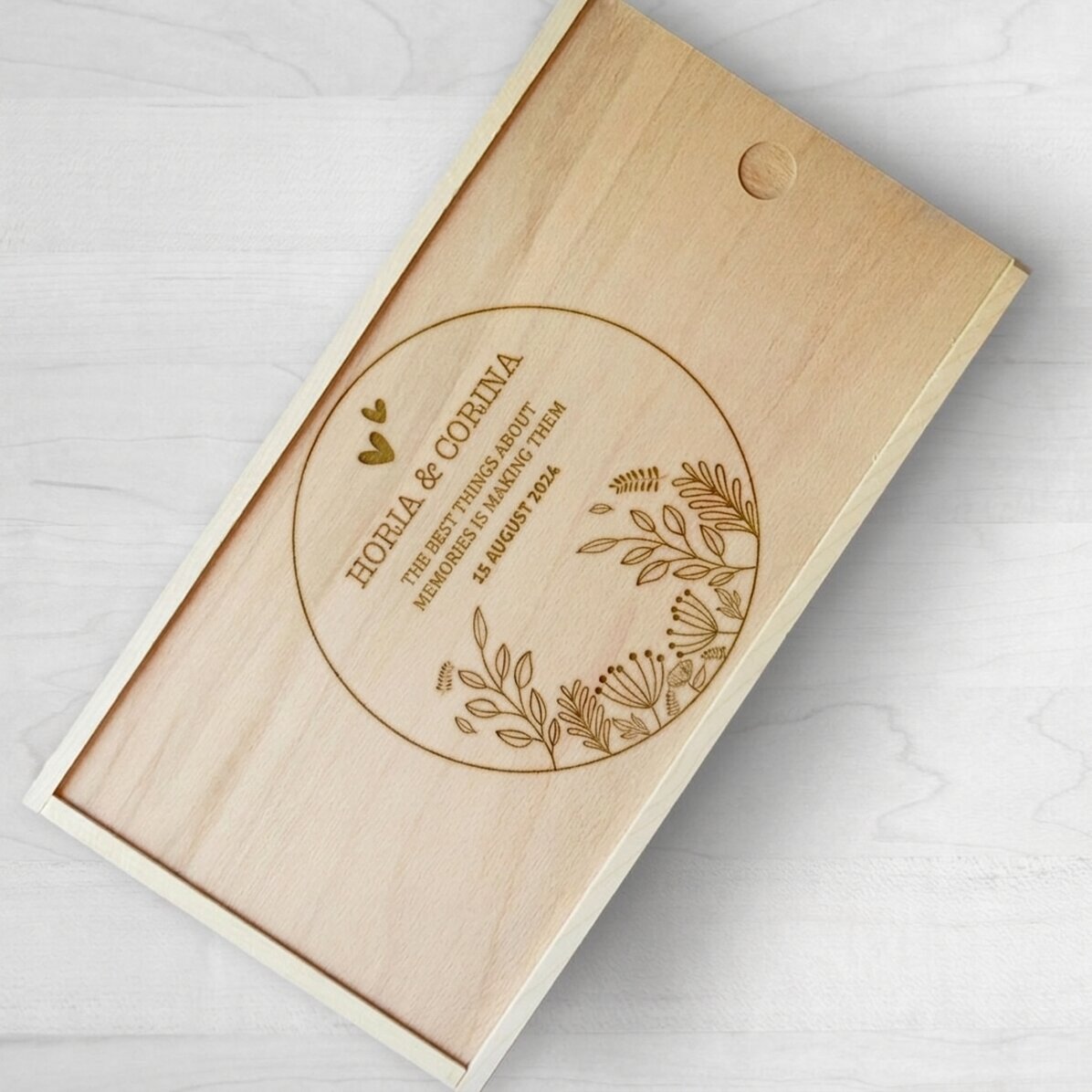 Caja de regalo personalizada de madera - Golden memories