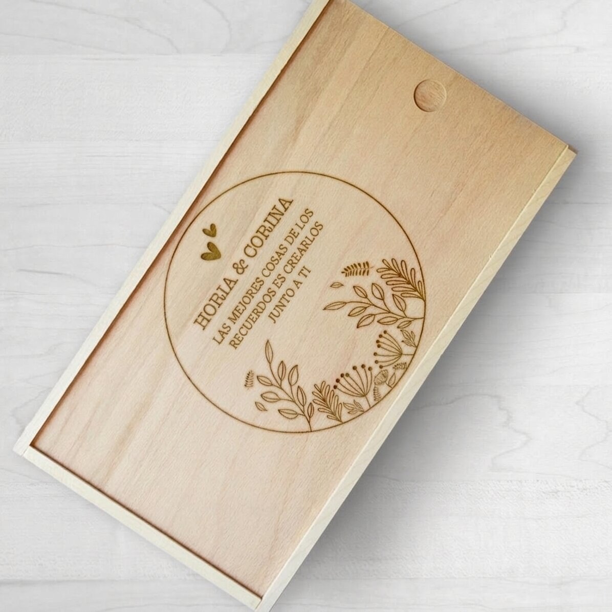 Caja de regalo personalizada de madera - Golden memories