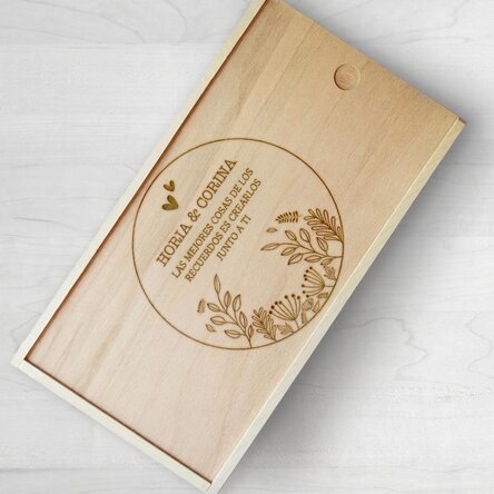 Caja de regalo personalizada de madera - Golden memories