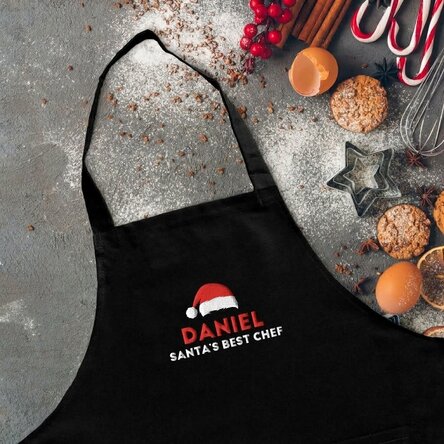 Customised apron with text - Santa's Best Chef